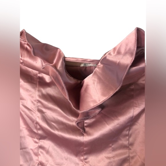 Intimately Free People Light Pink Satin Ruffled Sleeveless Strapless Size Small - Picture 2 of 8